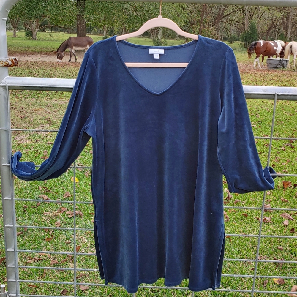 J. Jill Deep Blue Velvet Tunic